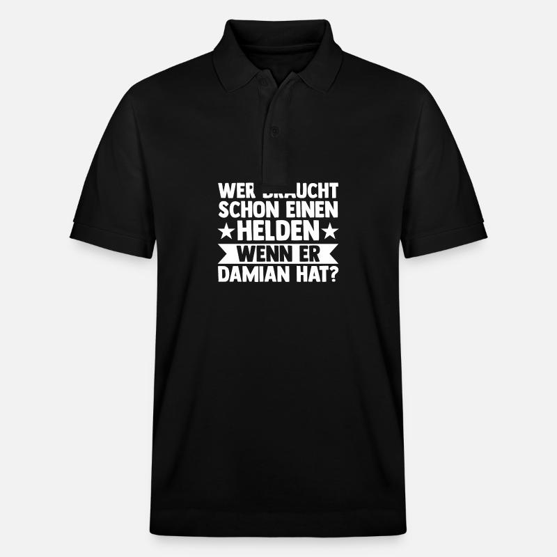 First name Damian - Stanley/Stella Unisex Organic Polo Shirt PREPSTER - black