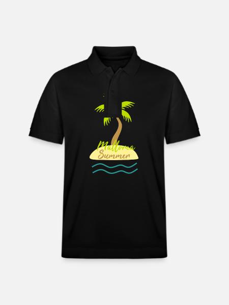Mallorca summer - Stanley/Stella Unisex Organic Polo Shirt PREPSTER - black
