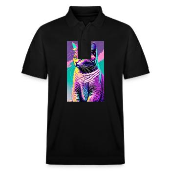 Katze | Haustier | Katzenfan | niedlich | Kätzchen - Stanley/Stella Unisex Bio-Poloshirt PREPSTER - Schwarz - Vorne - Roxy (174cm) & Andy (188cm)