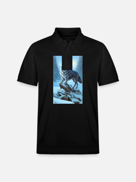 Wolf | Predator | Dog | Mystical - Stanley/Stella Unisex Organic Polo Shirt PREPSTER - black