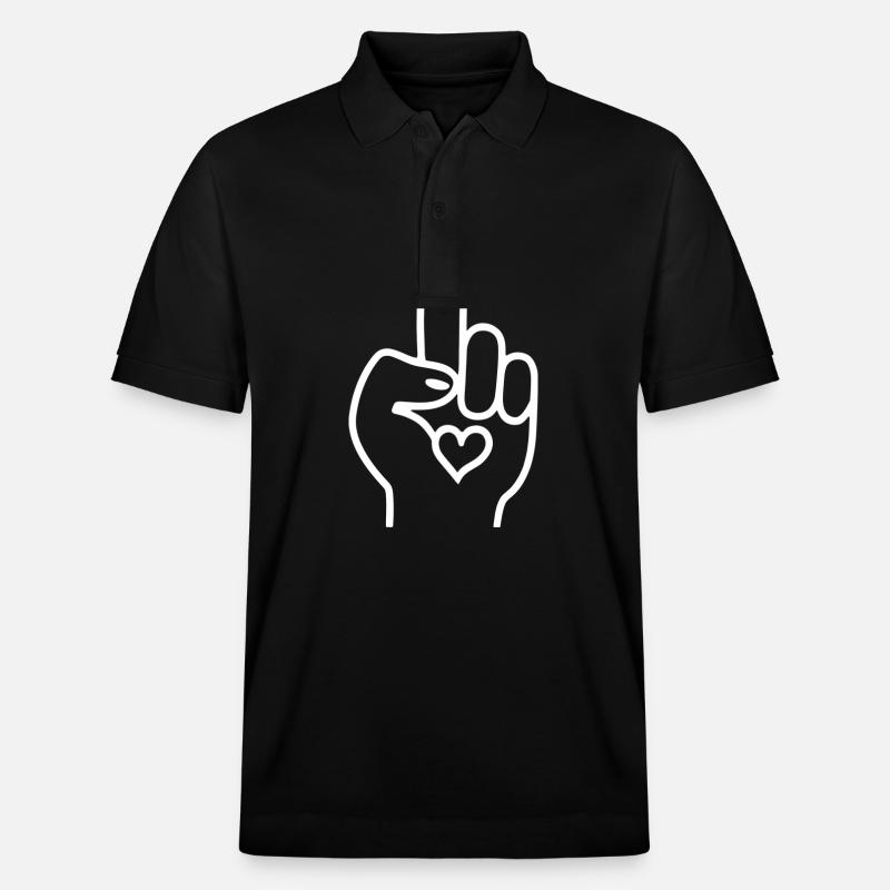 Amour Geste Main Art - Polo PREPSTER bio Stanley/Stella Unisexe - noir