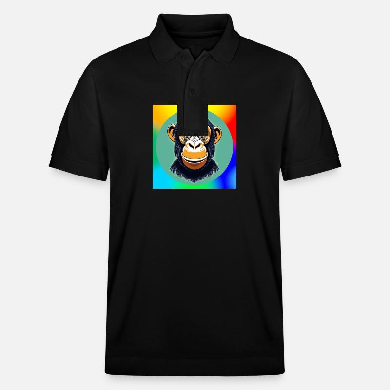 Dessin animé de chimpanzé - Polo PREPSTER bio Stanley/Stella Unisexe - noir