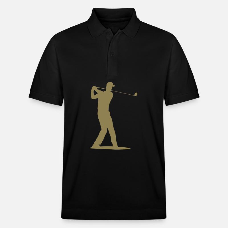 Silhouette de golfeur - Tee Golf - Polo PREPSTER bio Stanley/Stella Unisexe - noir
