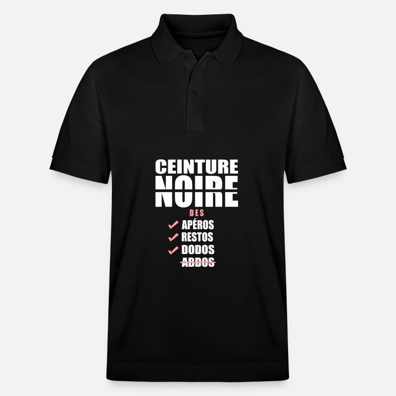 Humour ceinture noire apéros apero - Polo PREPSTER bio Stanley/Stella Unisexe - noir