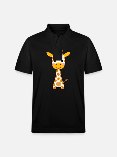 Cute kawaii giraffe - Stanley/Stella Unisex Organic Polo Shirt PREPSTER - black