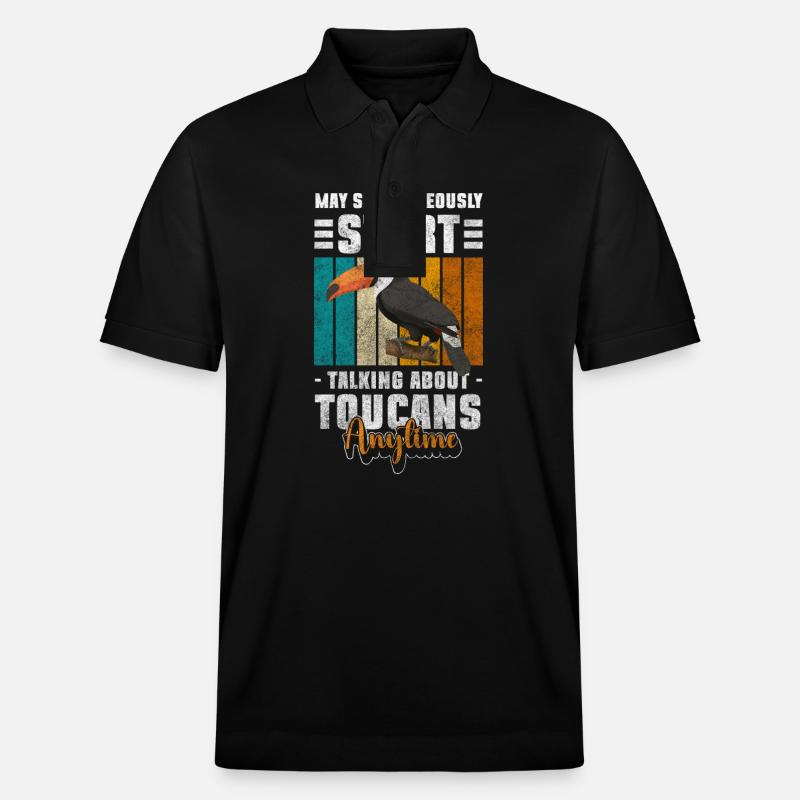 Toucan Animal Amazone Perroquet - Polo PREPSTER bio Stanley/Stella Unisexe - noir