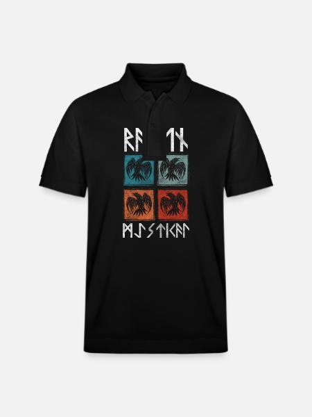 Mythology Hooded Crow Pet - Stanley/Stella Unisex Organic Polo Shirt PREPSTER - black