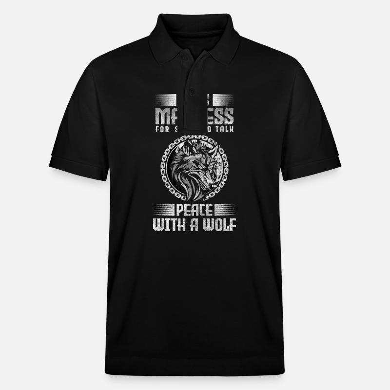 Wolf Pack Strength Wilderness - Stanley/Stella Unisex Organic Polo Shirt PREPSTER - black