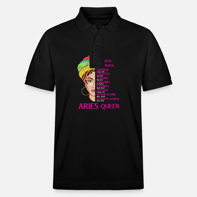 Sternzeichen Widder - Stanley/Stella Unisex Bio-Poloshirt PREPSTER - Schwarz