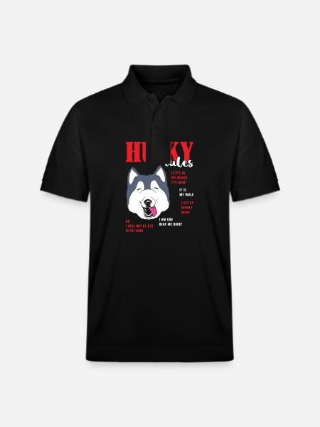 Siberian Husky - Stanley/Stella Unisex Organic Polo Shirt PREPSTER - black