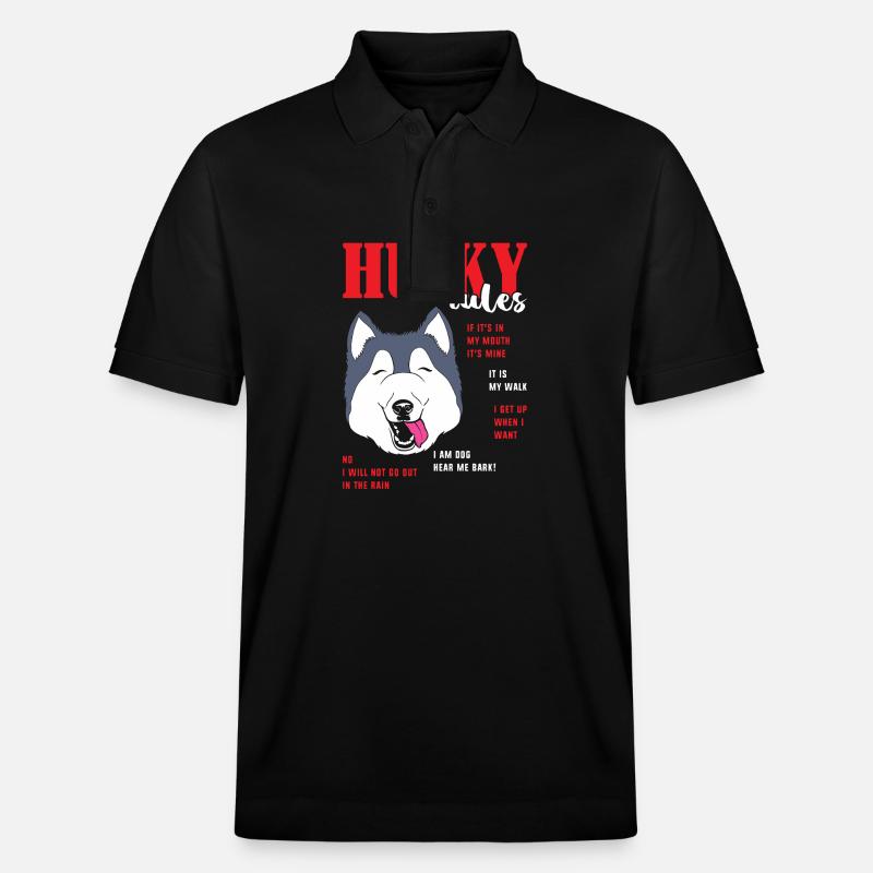 Sibirischer Husky - Stanley/Stella Unisex Bio-Poloshirt PREPSTER - Schwarz