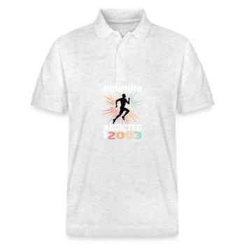 Running Vintage Running Addicted runner jogger 2003 - Polo PREPSTER bio Stanley/Stella Unisexe - blanc chiné - Devant - Roxy (174cm) & Andy (188cm)
