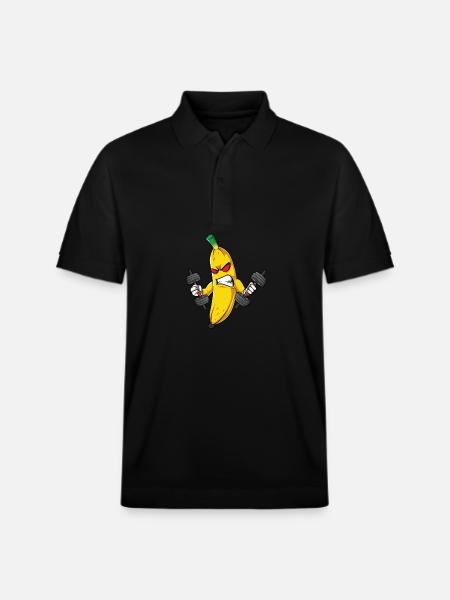 Fitness Banan Träning Rutin Träning Gym - Ekologisk pikétröja PREPSTER unisex från Stanley/Stella - svart