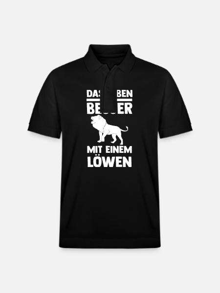 Löwe Löwen - Stanley/Stella Unisex Bio-Poloshirt PREPSTER - Schwarz