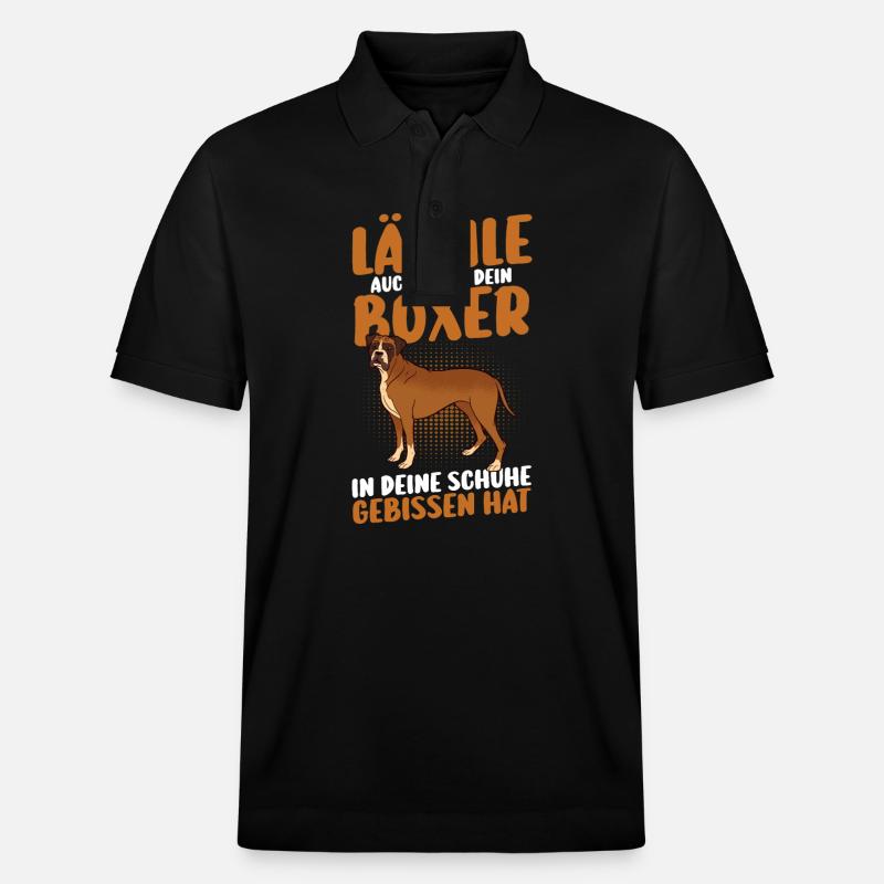 Hund Deutscher Boxer - Stanley/Stella Unisex Bio-Poloshirt PREPSTER - Schwarz