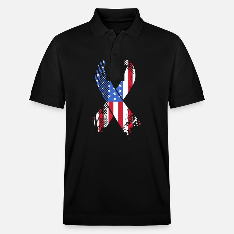 Multiple Sclerosis MS - Stanley/Stella Unisex Organic Polo Shirt PREPSTER - black