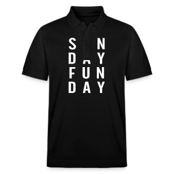 Sunday Funday : Adoptez l’ambiance du week-end - Polo PREPSTER bio Stanley/Stella Unisexe - noir - Devant - Roxy (174cm) & Andy (188cm)
