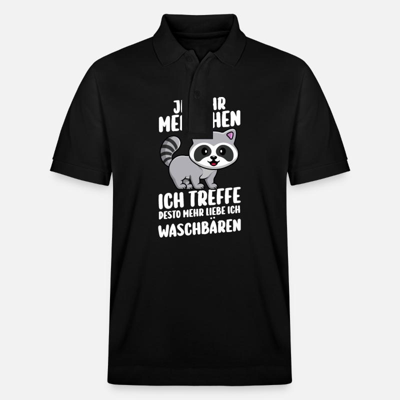 Waschbär - Stanley/Stella Unisex Bio-Poloshirt PREPSTER - Schwarz