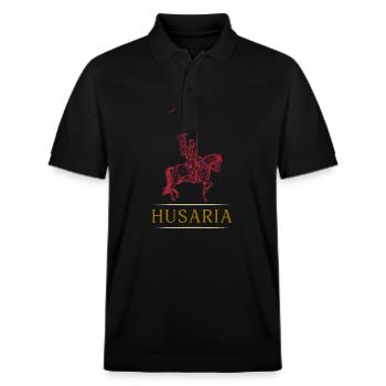 Polnische Kavallerie Militär Geflügelte Husaren Po - Stanley/Stella Unisex Bio-Poloshirt PREPSTER - Schwarz - Vorne - Roxy (174cm) & Andy (188cm)