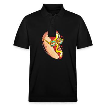 Hot Dog Imbiss - Stanley/Stella Unisex Bio-Poloshirt PREPSTER - Schwarz - Vorne - Roxy (174cm) & Andy (188cm)