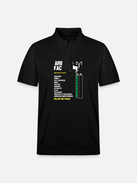 Sternzeichen Widder - Stanley/Stella Unisex Bio-Poloshirt PREPSTER - Schwarz