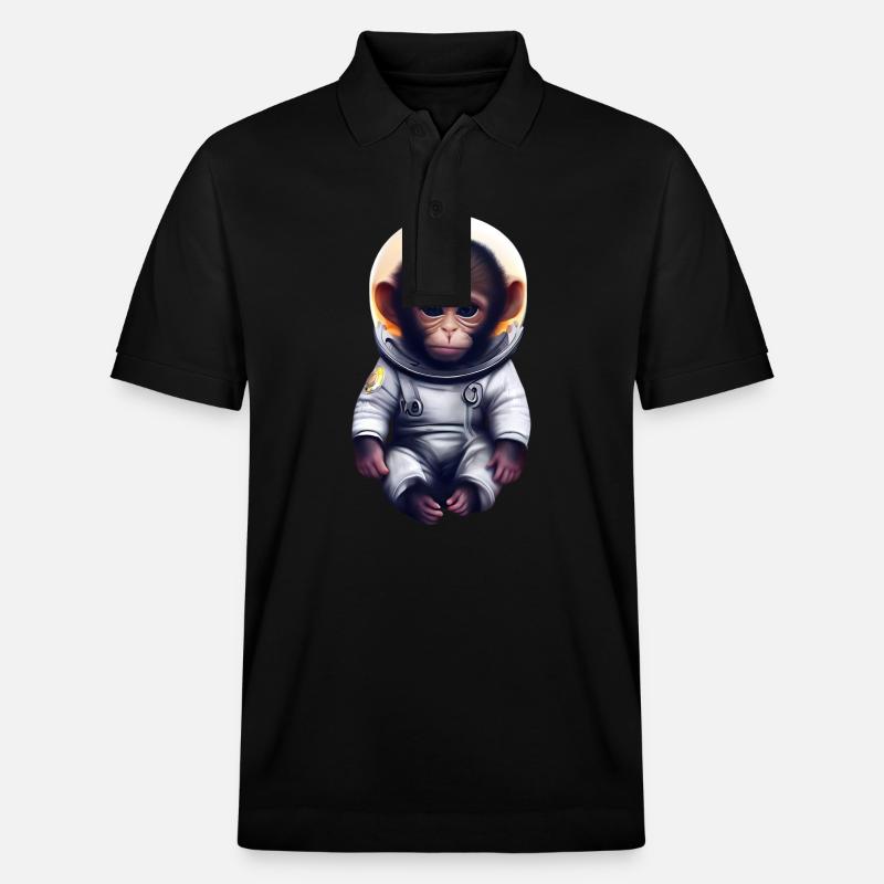 Affe Astronaut - Stanley/Stella Unisex Bio-Poloshirt PREPSTER - Schwarz