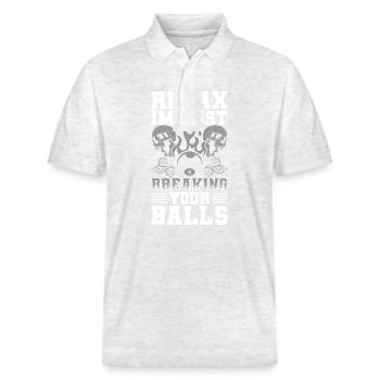 Pool Billiards Player Player Balls - Stanley/Stella Unisex Organic Polo Shirt PREPSTER - heather white - Front - Roxy (174cm) & Andy (188cm)