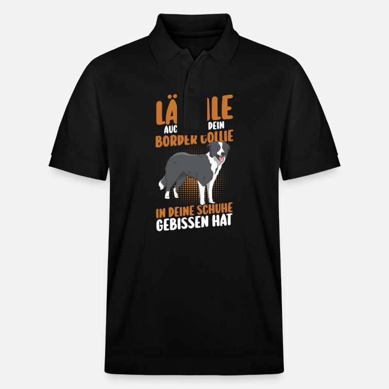 Hund Border Collie - Stanley/Stella Unisex Bio-Poloshirt PREPSTER - Schwarz