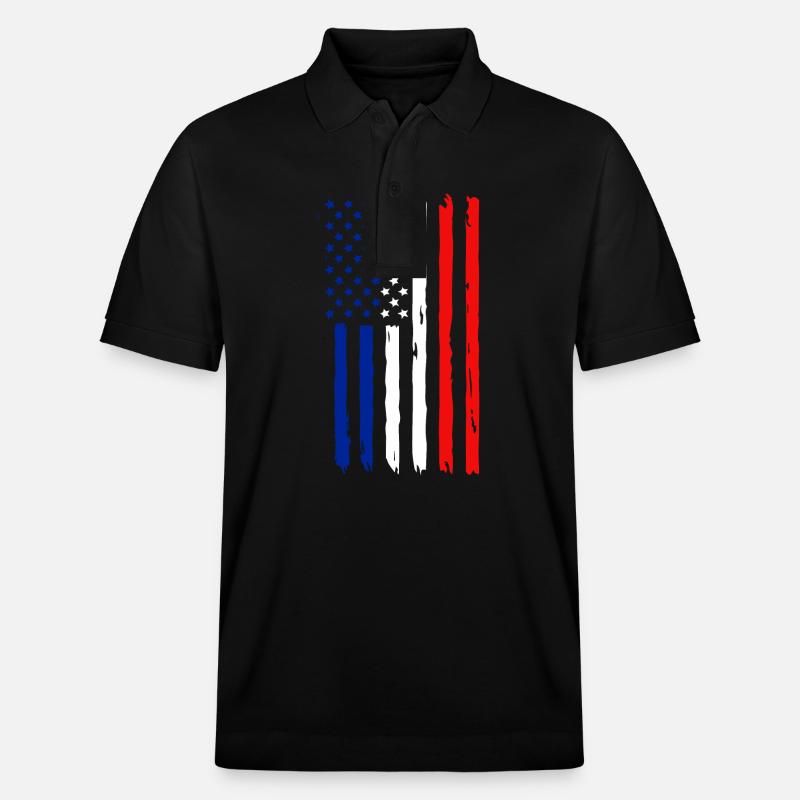 Frankreich - Stanley/Stella Unisex Bio-Poloshirt PREPSTER - Schwarz