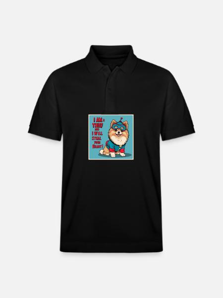 Dog in superhero costume - Stanley/Stella Unisex Organic Polo Shirt PREPSTER - black
