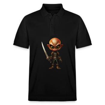 Pirate extraterrestre avec sabre - Polo PREPSTER bio Stanley/Stella Unisexe - noir - Devant - Roxy (174cm) & Andy (188cm)
