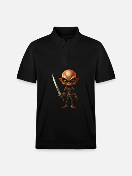Alien pirate with saber - Stanley/Stella Unisex Organic Polo Shirt PREPSTER - black