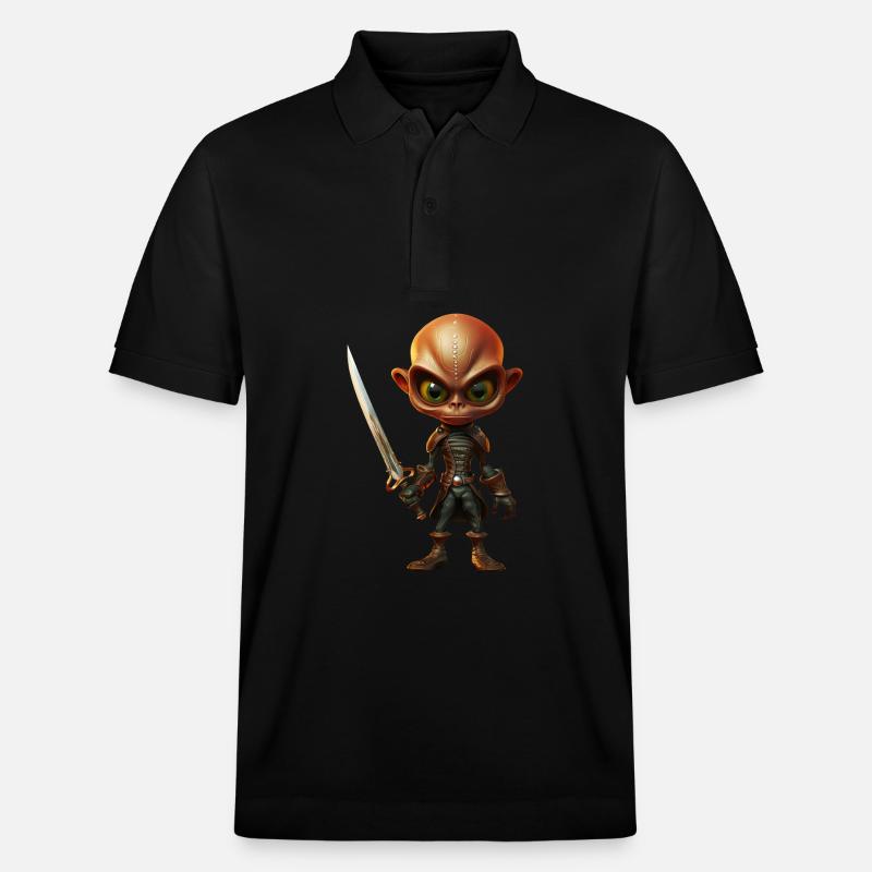Alien Pirat mit Säbel - Stanley/Stella Unisex Bio-Poloshirt PREPSTER - Schwarz