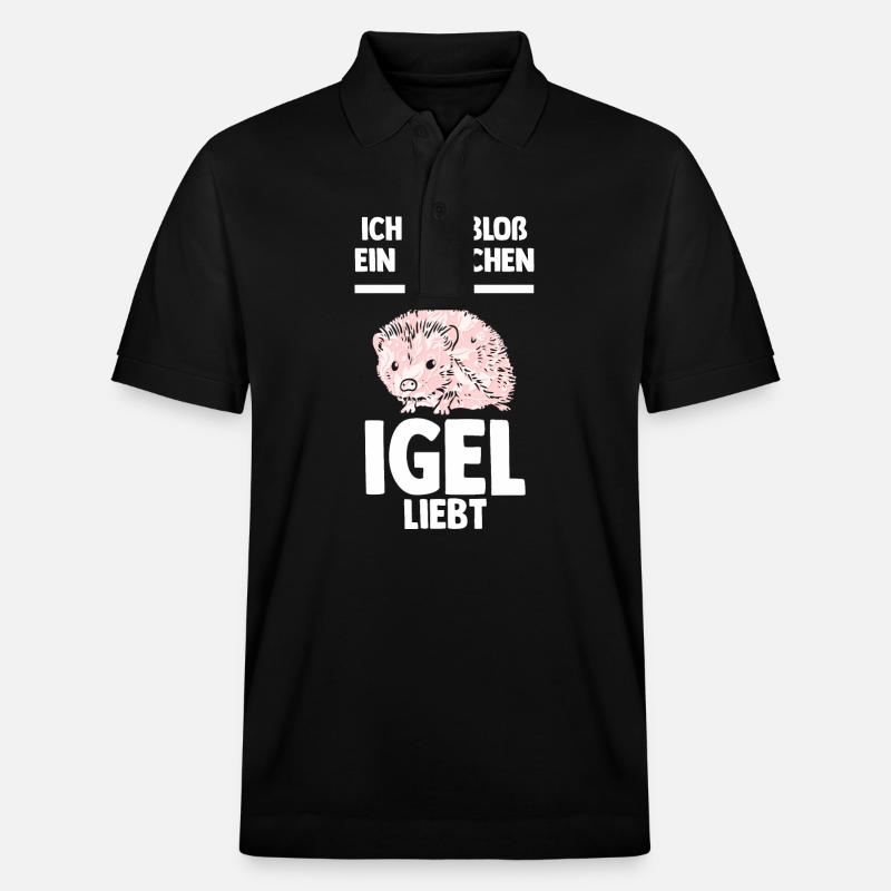 Tiermotiv Igel - Stanley/Stella Unisex Bio-Poloshirt PREPSTER - Schwarz