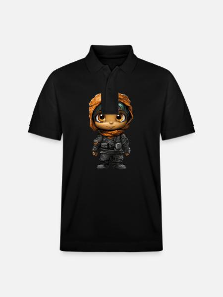 Halloween Spooky Cartoon Mummy - Polo PREPSTER bio Stanley/Stella Unisexe - noir
