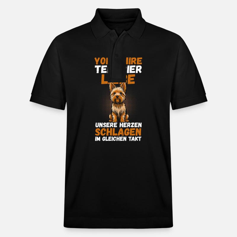Hund Yorkshire Terrier - Stanley/Stella Unisex Bio-Poloshirt PREPSTER - Schwarz