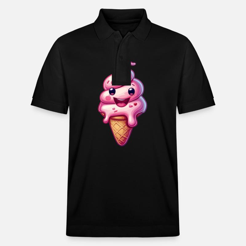 Lächelnde Eiskreation - Stanley/Stella Unisex Bio-Poloshirt PREPSTER - Schwarz