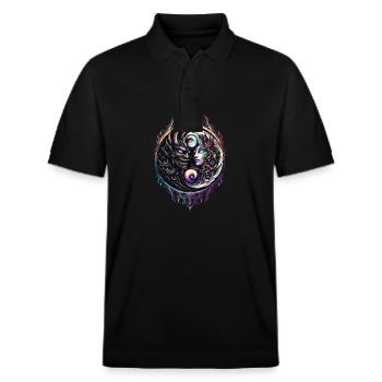 Eternal Duality Large - Stanley/Stella Unisex Organic Polo Shirt PREPSTER - black - Front - Roxy (174cm) & Andy (188cm)