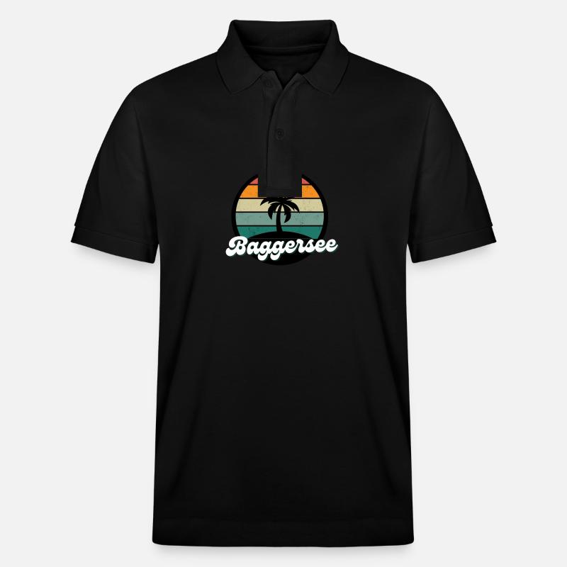 Baggersee Insel Urlaub Freizeit - Stanley/Stella Unisex Bio-Poloshirt PREPSTER - Schwarz