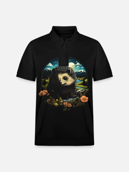 Igel Tier - Stanley/Stella Unisex Bio-Poloshirt PREPSTER - Schwarz