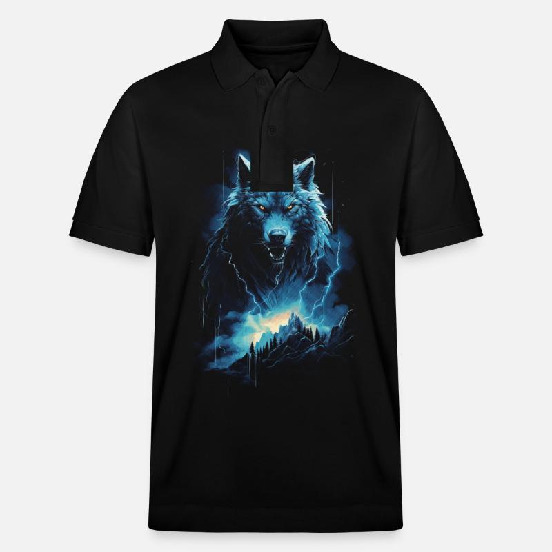 Werwolf Wolf Mythologie Rollenspiele Tier - Stanley/Stella Unisex Bio-Poloshirt PREPSTER - Schwarz