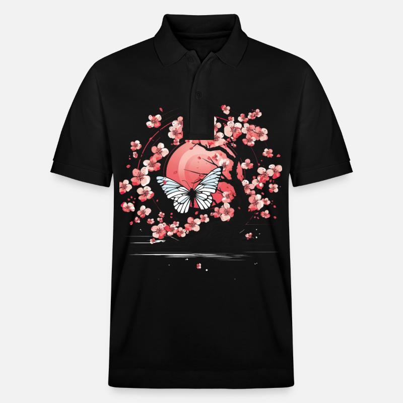 Japan Sakura kirschblüte Baum - Stanley/Stella Unisex Bio-Poloshirt PREPSTER - Schwarz
