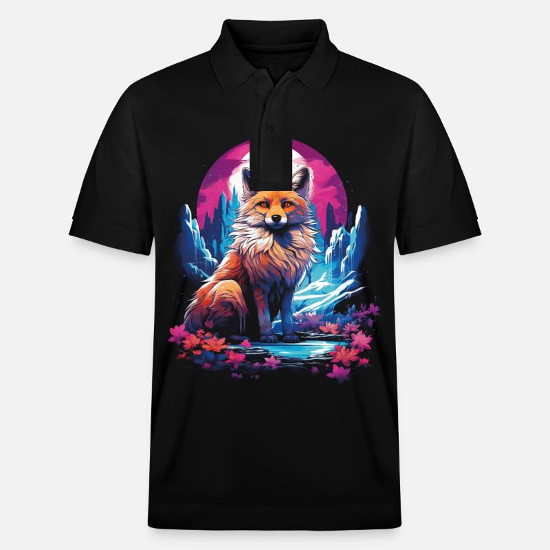 Fantay Fox Magic Fox - Stanley/Stella Unisex Organic Polo Shirt PREPSTER - black