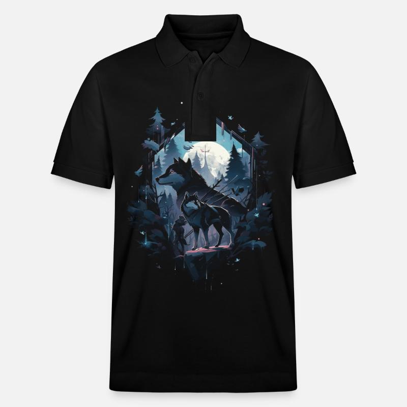 Majestätischer Wolf Wölfe - Stanley/Stella Unisex Bio-Poloshirt PREPSTER - Schwarz