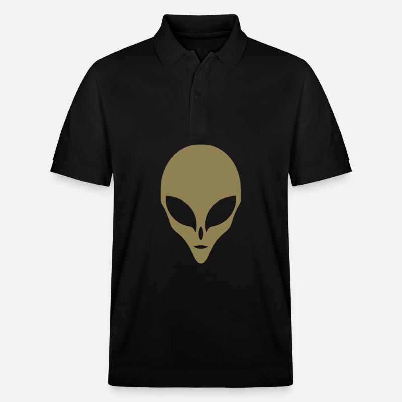 Alien Silhouette Kopf Gesicht - Stanley/Stella Unisex Bio-Poloshirt PREPSTER - Schwarz