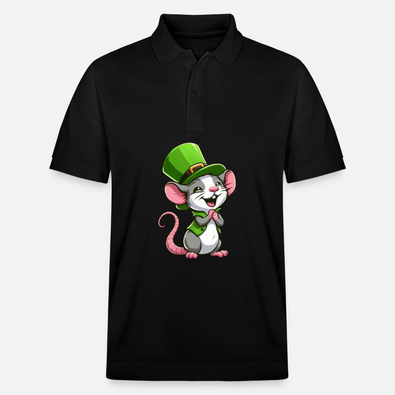 Rat mignon de la Saint-Patrick - Polo PREPSTER bio Stanley/Stella Unisexe - noir