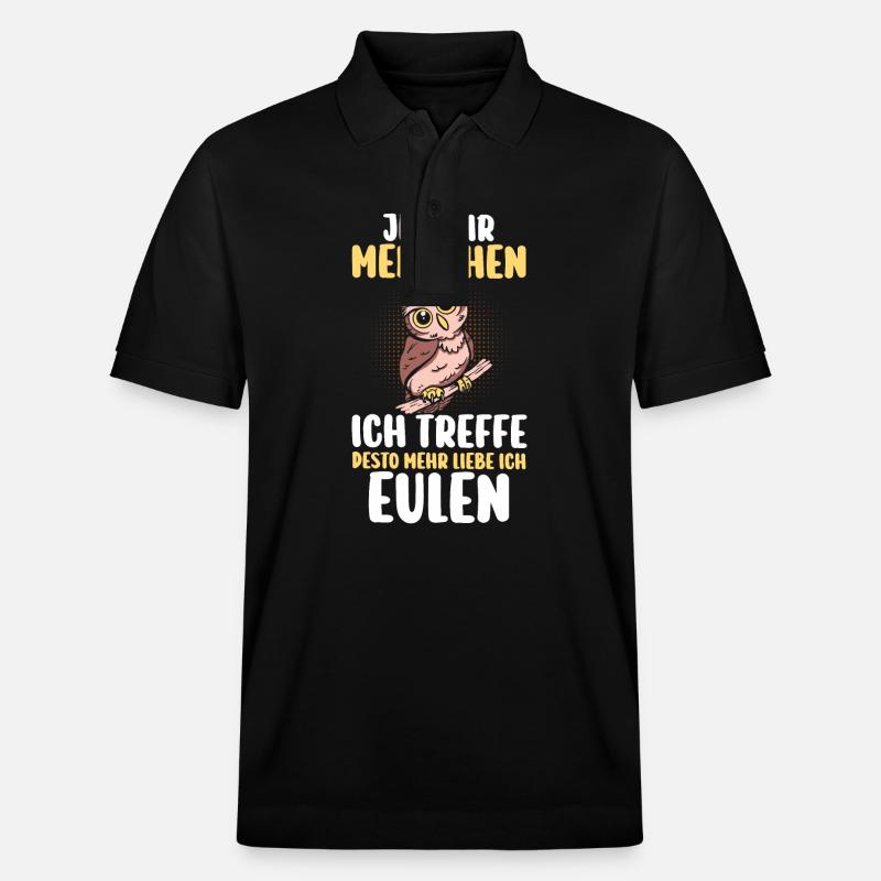 Eulen - Stanley/Stella Unisex Bio-Poloshirt PREPSTER - Schwarz