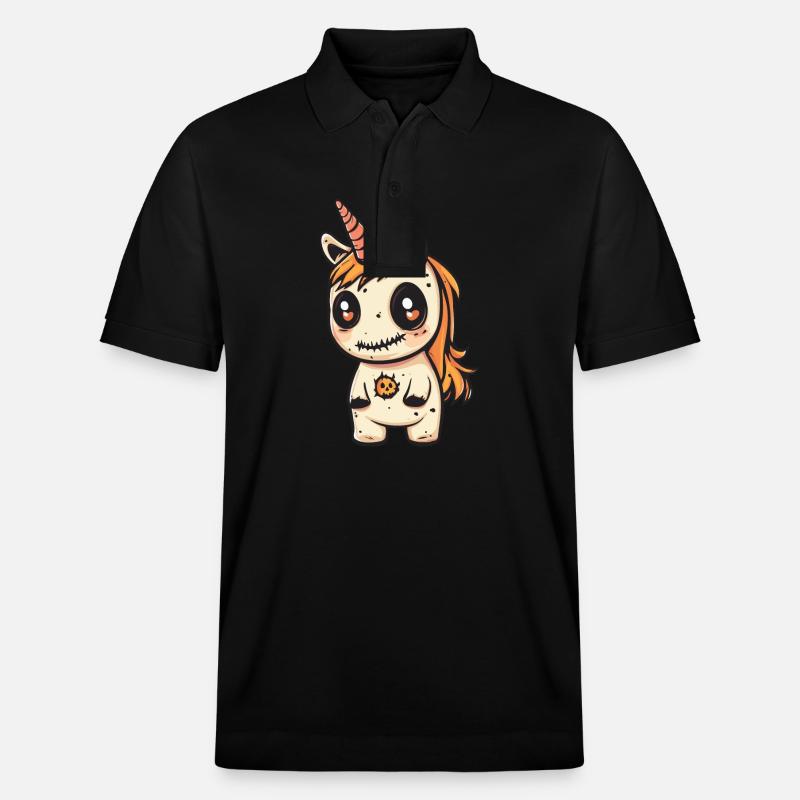 Einhorn Halloween Zombie - Stanley/Stella Unisex Bio-Poloshirt PREPSTER - Schwarz