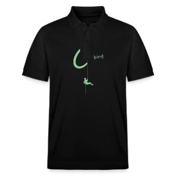 climb climbing - Stanley/Stella Unisex Bio-Poloshirt PREPSTER - Schwarz - Vorne - Roxy (174cm) & Andy (188cm)