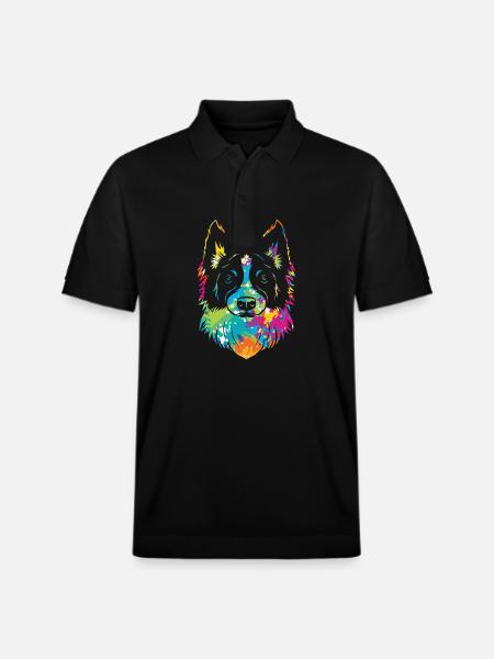 Border Collie - Stanley/Stella Unisex Organic Polo Shirt PREPSTER - black